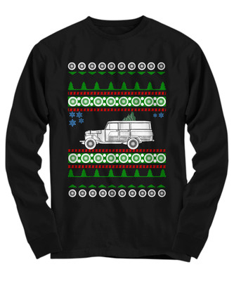 Toyota FJ45 Wagon Ugly Christmas Sweater Jumper fj 45 - Long Sleeve Tee