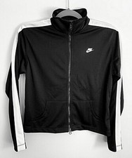 Nike Womans Sm/P Black Front Zip Track Jacket Pockets Running Walking