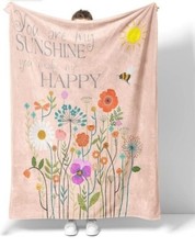 Sunflower Daisy Flower Blanket