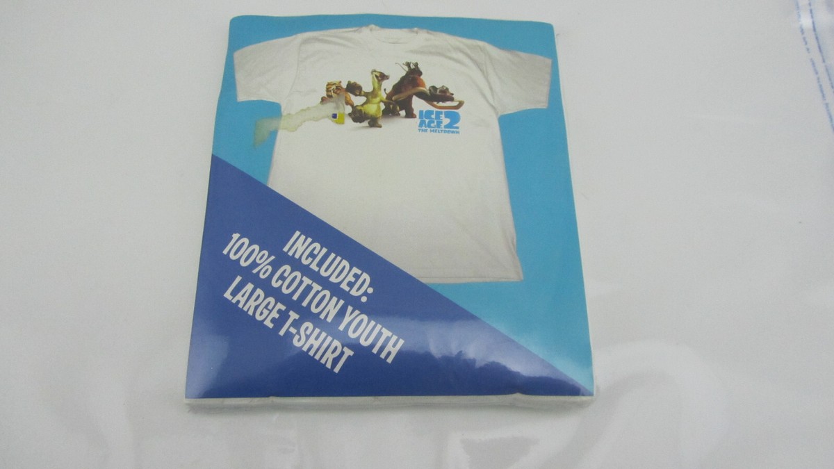 New - Ice Age 2 The Meltdown White Youth Large Movie Promo T Shirt