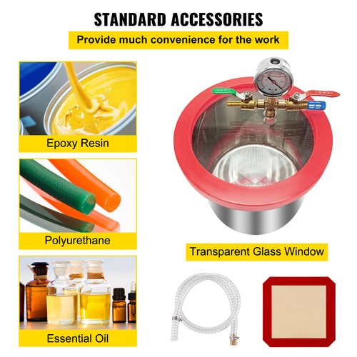 3 Gallon Vacuum Chamber and 3 CFM Single Stage Pump to Degassing Silicone Kit - Picture 6 of 12