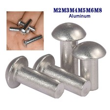 Aluminium Button / Dome Head Solid Rivets 2mm, 3mm, 4mm, 5mm, 6mm, 8mm Metric