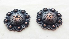 Antiqued Copper Pico Berry Conchos Screw Back Western Horse Tack Sizes New Pair