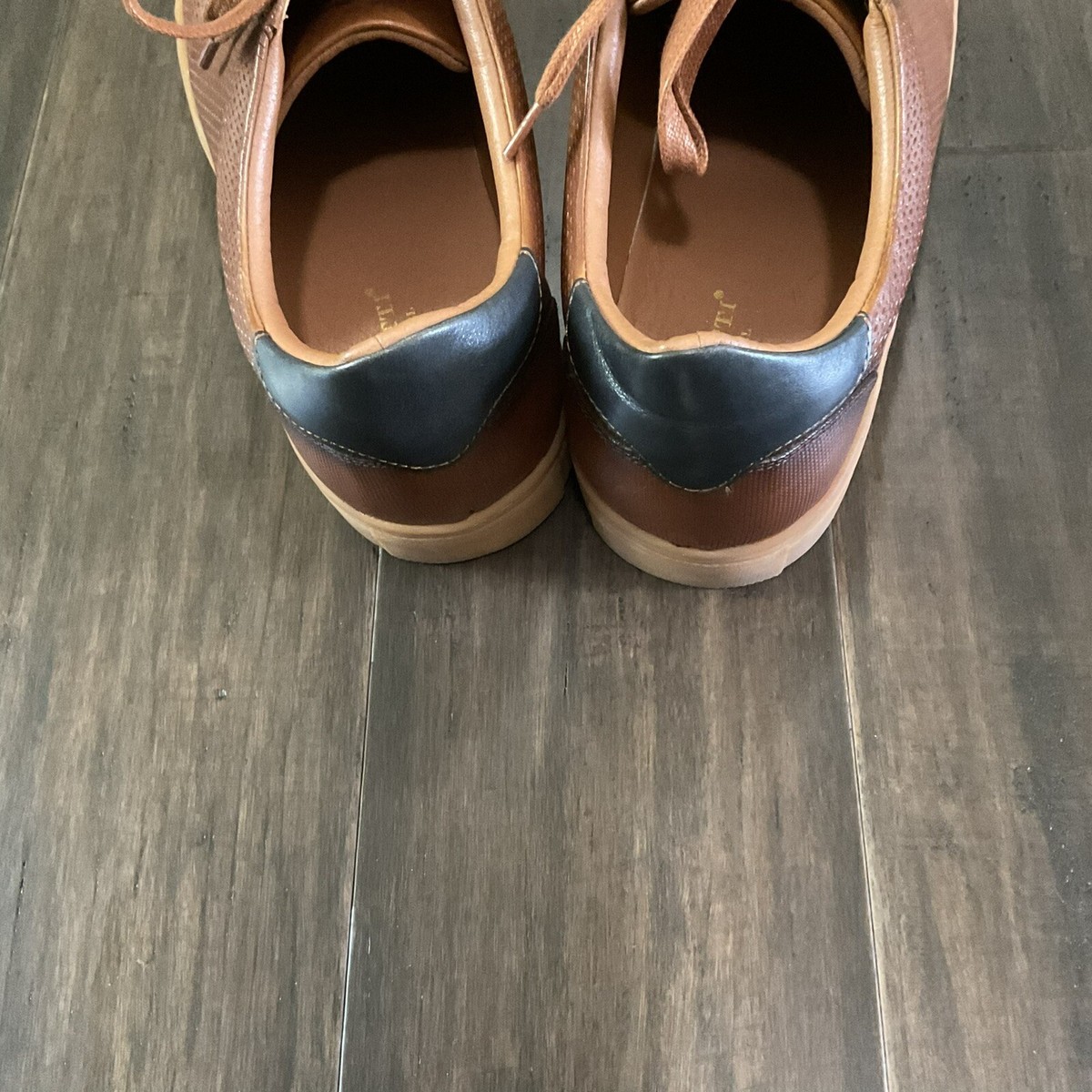 Moretti Gold Label Fabriano Men\'s Cognac Brown Leather Lace Up  Sneakers Size 13 Moretti Gold Label Fabriano Cognac Brown Leather Lace Up  main image 2