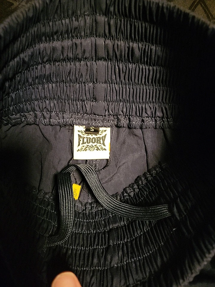 Fluory Muay Thai Shorts Small Training Sports Boxing MMA Navy Blue & White - Image 3 of 4