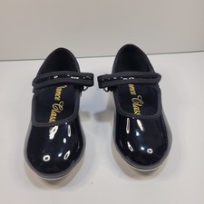 Dance Class Tap Shoes Toddler Size 8 MJ100 Shiny Black
