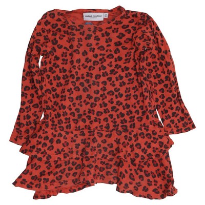 Mini Rodini, Kleid, Größe: 80/86, Rot/Schwarz, Bio-Baumwolle, Leopard #8OB