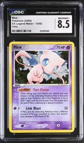 CGC 8.5 Mew 2006 EX Legend Maker 10/92 Holo Pokemon Card