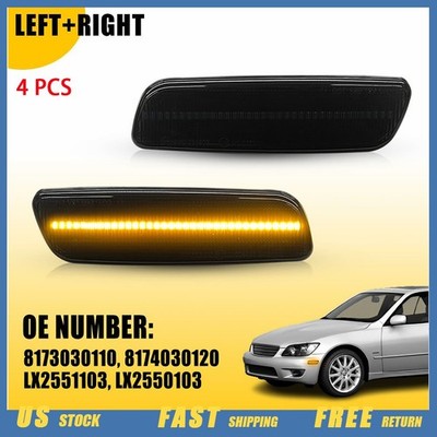 4x Smoked Lens Amber LED Side Marker Parking Lights Lamps For Toyota Lexus Scion