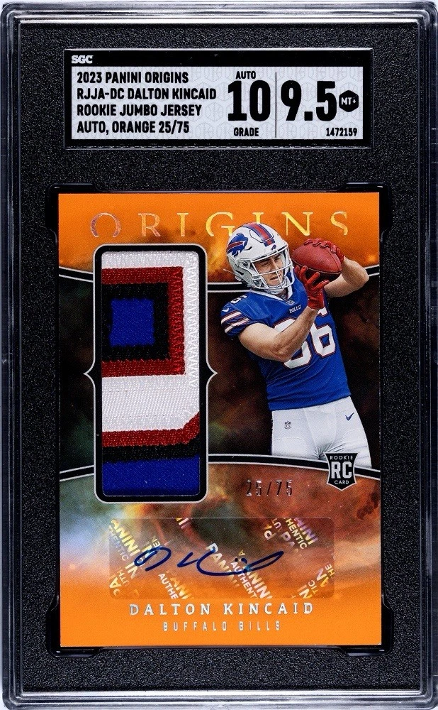 Dalton Kincaid Panini Origins Rookie Jumbo Jersey Autographs #RJJADC Orange