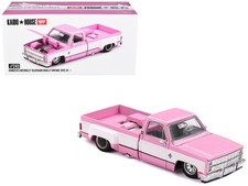 Chevrolet Silverado Dually "Vintage Spec V2" Pink 1/64 Diecast by Mini GT