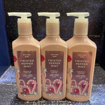 3 X Twisted Peppermint Cleansing Gel Hand Soap  Bath & Body Works 8 fl oz each