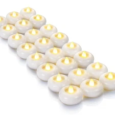 24Pack 2” Flameless Led Floating Candles, 200 Hour Plastic Battery Operated F...