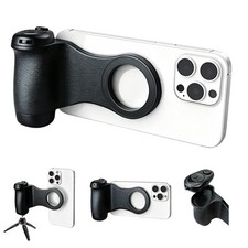 Magnetic Phone Camera Grip with Detachable Shutter Remote Black