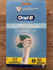 Oral-B Daily Clean Electric Toothbrush Replacement Brush Heads Refill, 6 Count