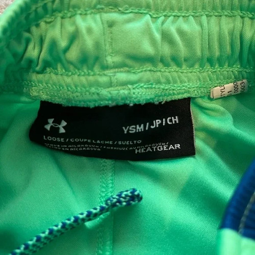 Under Armour Youth Boys Active Dry Fit Shorts Size S, Green/Blue - Picture 4 of 4