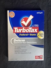 Turbotax Deluxe 2008 Deluxe for Federal Returns - CD and Box Windows and Mac