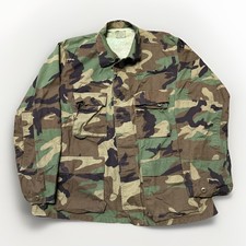 US Army Shirt Long Sleeve Button Woodland Camouflage Combat Large Short Military