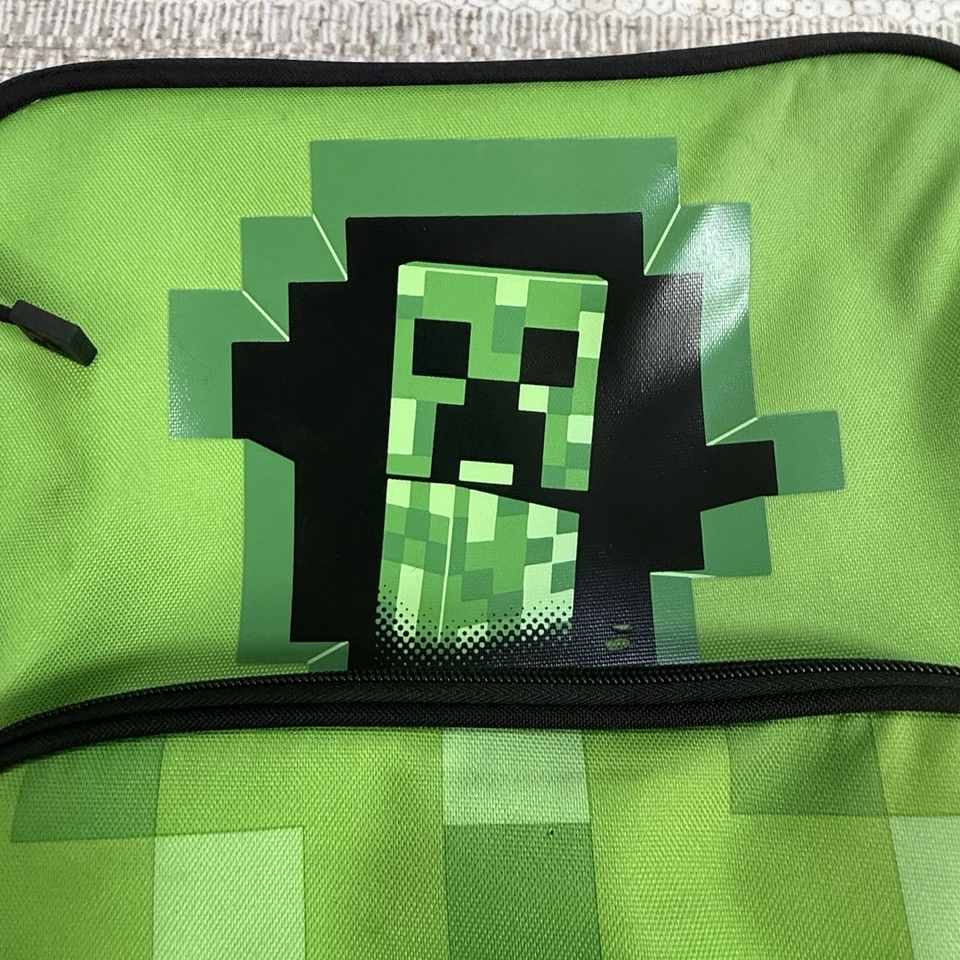 Maleta con ruedas Jinx 18"" verde Minecraft Creeper equipaje con asa de tracción usada Foto 3 de 4
