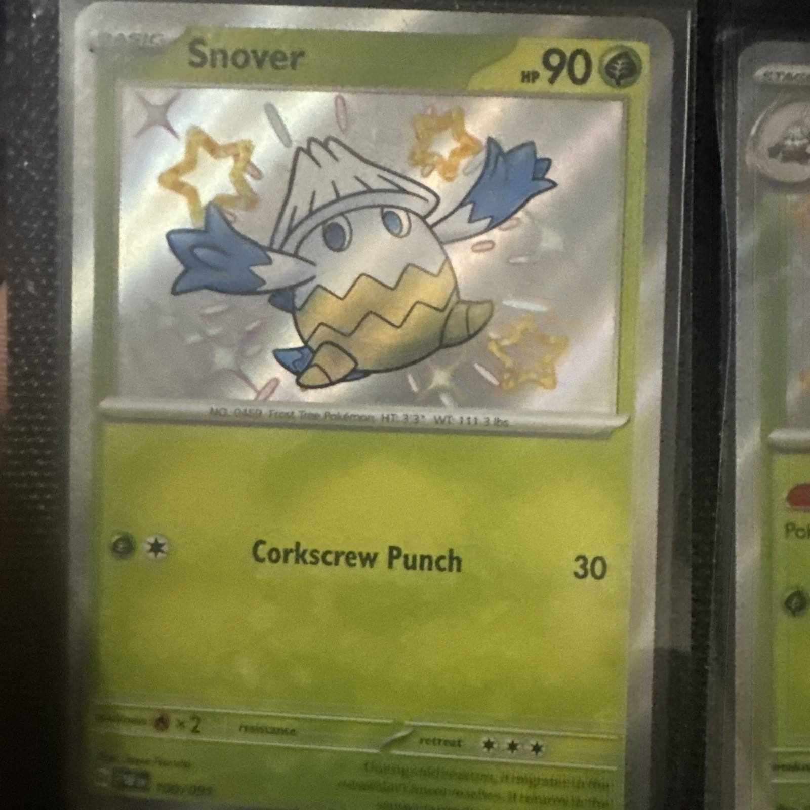 Snover 100/091 Shiny Rare Paldean Fates Pokemon Near Mint