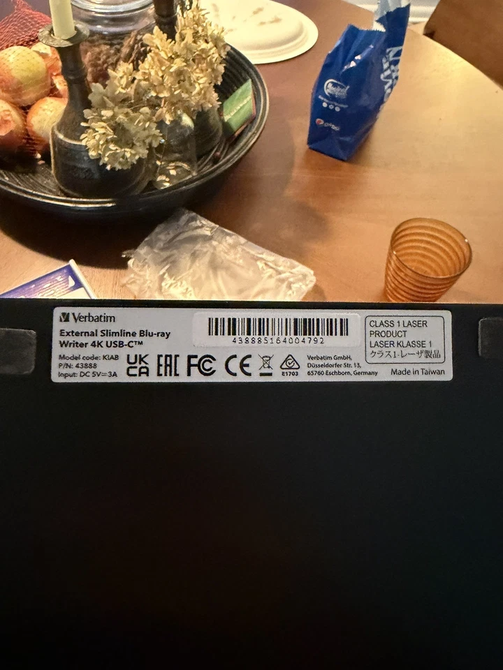 Unidade externa Verbatim 4K UHD gravador de Blu-ray BU40N/UD04 LG MakeMKV LibreDrive - Imagem 4 de 4