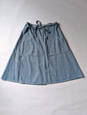 Vintage 50s Blue Chambray Wrap Skirt Size 24 - 29