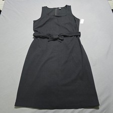 New Old Navy Sleeveless Dress Womens Large Black Bow Waist Stretch Cotton A-Line
