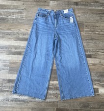 Universal Thread High Rise Palazzo Leg Denim Jeans Blue Women Size 14 NWT