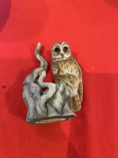 Owl On Tree Trunk - Signed By Edelmann - 1987 - Teviotdale