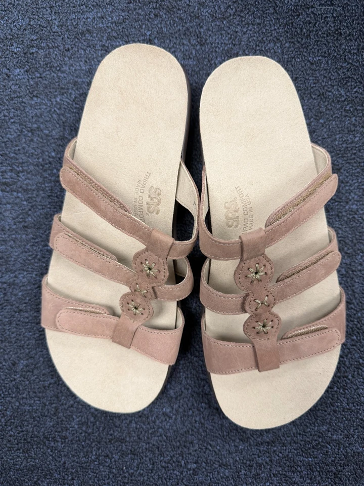 SAS Naples Sandals Women's Sz 10M Praline Brown Leather Triple Strap Comfort - Image 3 of 4