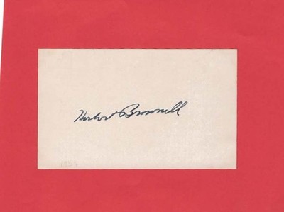 Herbert Brownell US Attorney General Under Eisenhower SIGNED Index Card