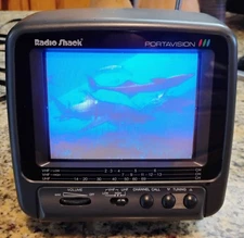 1994 Radio Shack Portavision Gaming Portable 5" COLOR CRT TV Monitor TESTED