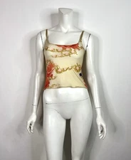 Vtg Roberto Cavalli SS2001 Jewel Print Top 42 M