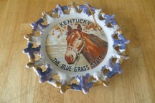 Kentucky The Blue Grass State Horse Ceramic Collectible 8.25” Plate Vintage