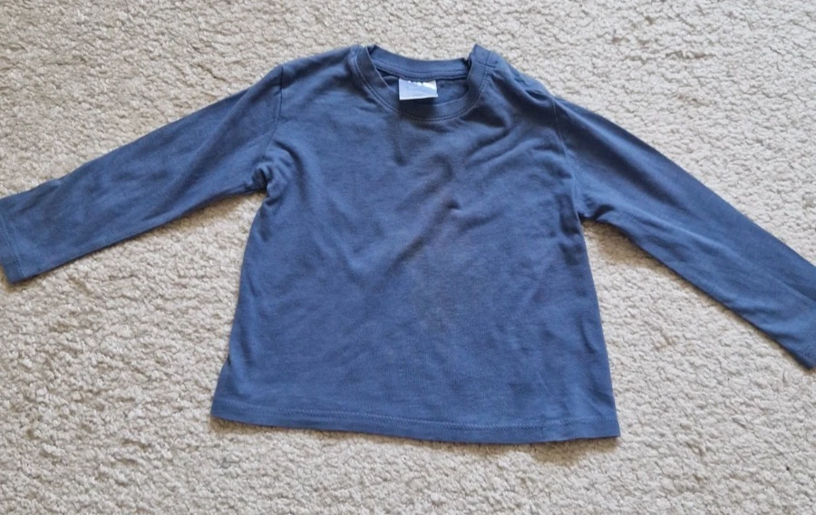 Blaues Langarmshirt, Größe 74 / 80 - Bild 2 von 4