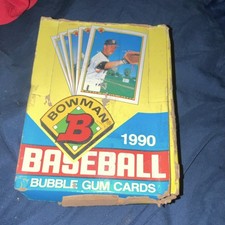 Bowman 1990 MLB Baseball Card Pack Box Bubble Gum 31 Packs 14 Cards Each