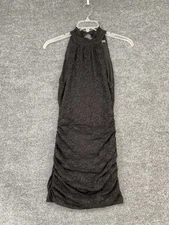 Twenty One Black Body Con Lace Overlay Dress Halter Top Womens Medium Sexy LBD