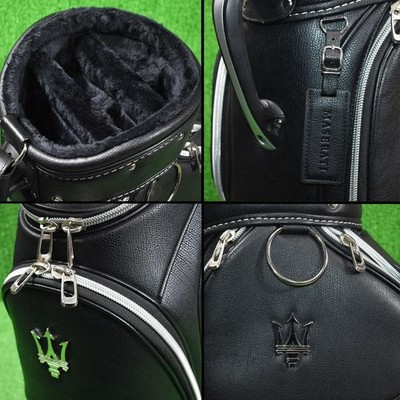 MASERATI Matte Black cart bag golf carry caddy bag rare japan used