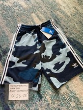 NWT Adidas Originals Blue Camo French Terry Shorts Men  s Sz S FREE SHIPPING 