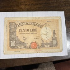 100 LIRE MATRICE BARBETTI  15 March 1943 RARE