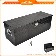 44x15x15 Inch Black Aluminum Truck Bed Tool Box For Trailer Pickup Storagelock