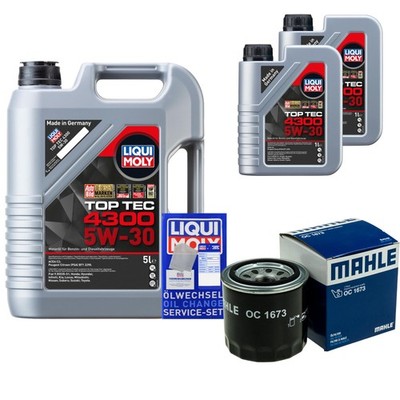 MAHLE Ölfilter 7 L Liqui Moly Top Tec 4300 5W-30 für Hyundai i30 FD 1.4
