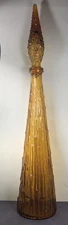 Amber Empoli Glass Decanter/Genie Bottle, Tree Bark, 22” Tall, Italy, Beautiful