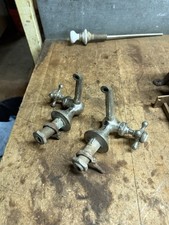 Antique Old Early 1900s Bathroom Sink Faucets Spouts Side Handles Brass USA