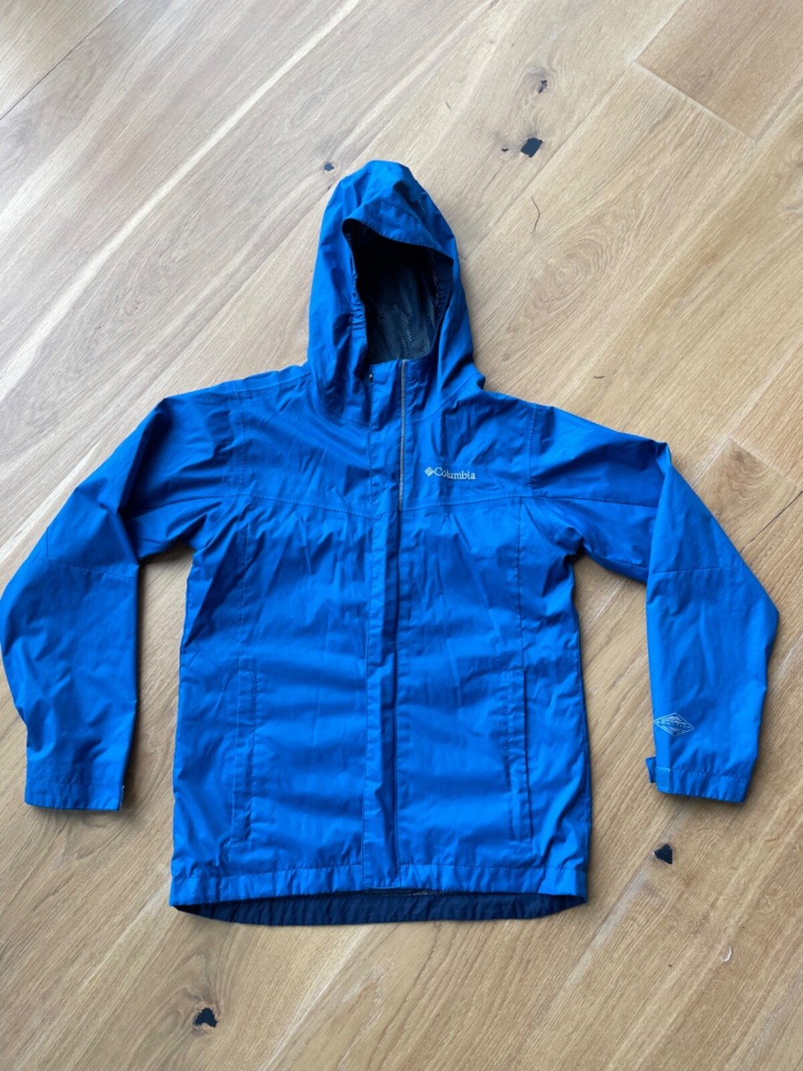 Columbia Omni-tech rain jacket kids size M Blue | eBay