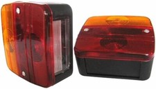 COPPIA FANALI POSTERIORI CON LAMPADINE OMOLOGATI A 3 LUCI PER RIMORCHIO CARRELLO