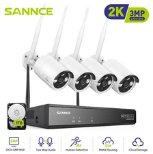 SANNCE 5MP 8CH NVR Wireless 3MP Two Way Audio Home Security IP Camera System 1TB