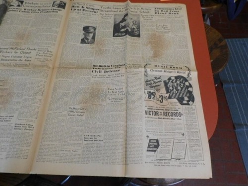 RARE WW2 BOMBING OF PEARL HARBOR COMMUNIST NEWSPAPER DEC 8TH, 1941, NEW YORK - Picture 11 of 16