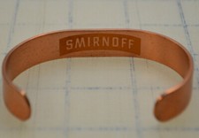 Smirnoff Vodka Copper Promotional Cuff Bracelet Wristband - Made in America