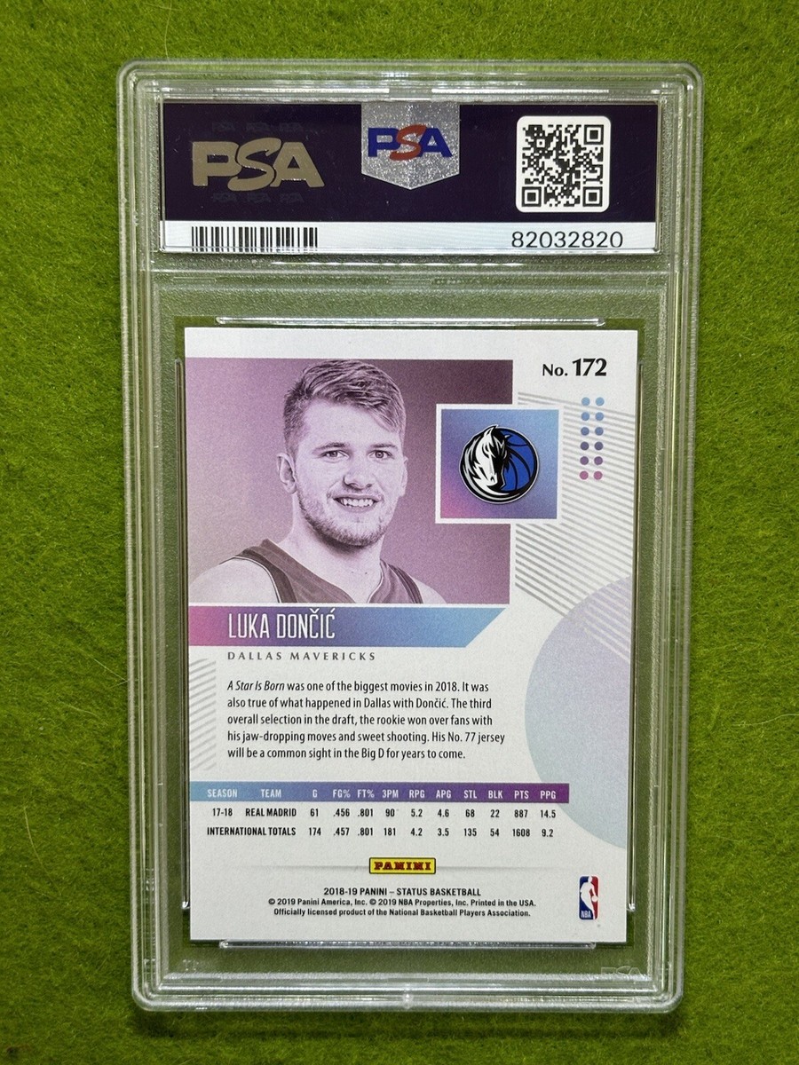 Luka Doncic BLUE PRIZM ROOKIE CARD PSA 9 MINT 2018 Status RC